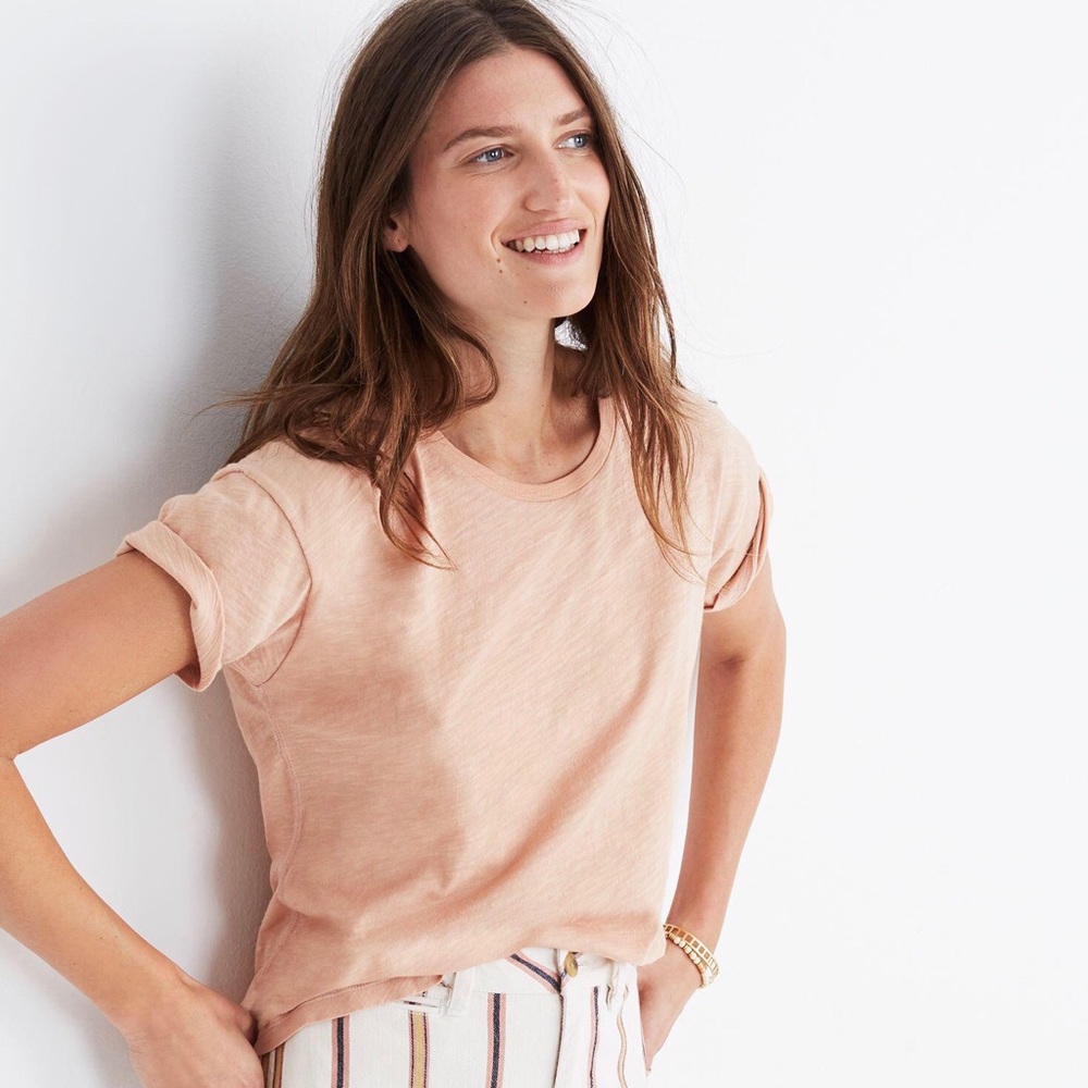Madewell Whisper Cotton Crewneck Tee (Faded Earth)